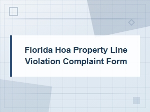 Florida Hoa Property Line Dispute Complaint Form