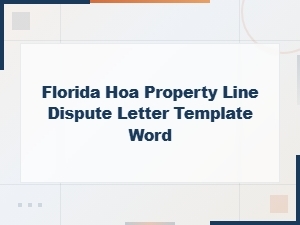 Florida Hoa Property Line Dispute Letter Template